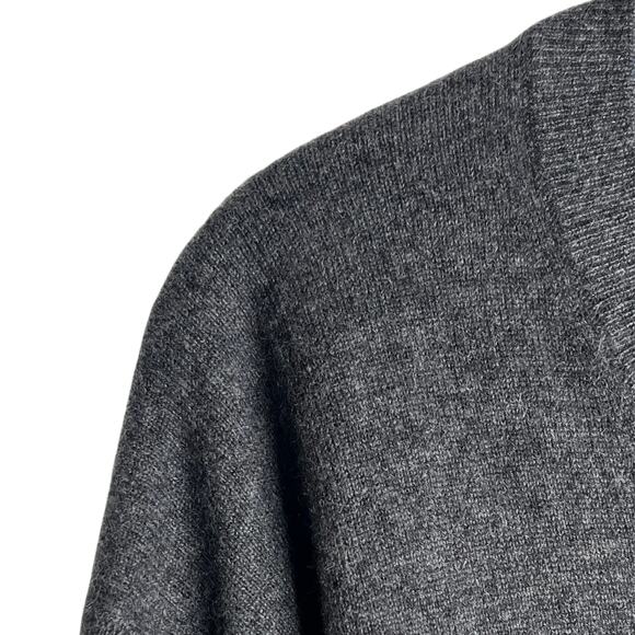1-32 QI CASHMERE Men's Sweater V-Neck Charcoal-Gray 2XL - Picture 3 of 10